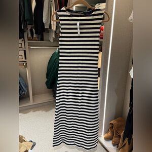 J. Crew Navy and White Striped Maxi Dress